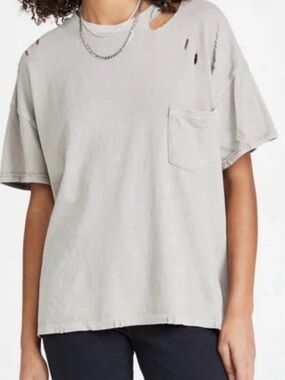 We the Free Distressed Tee with Pocket